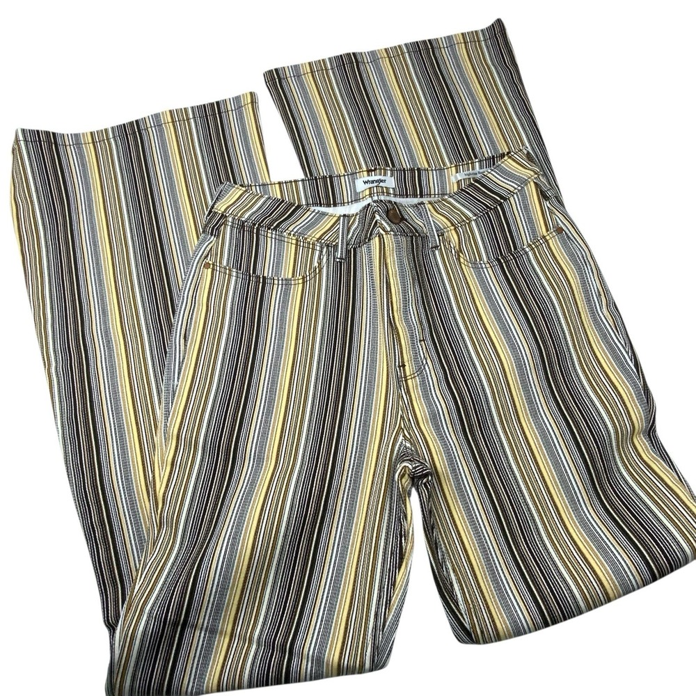 Wrangler High Rise Flare Vertical Stripe Jeans Womens 29X33? Product Sample READ